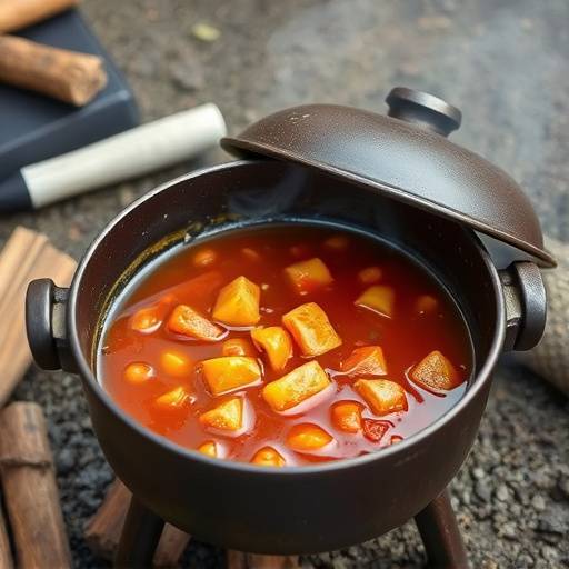 Potjiekos - a stew prepared outdoors in a traditional three-legged pot