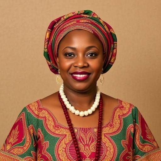 Thando Nkosi, cultural food consultant for Nomsa's Kitchen, wearing traditional attire